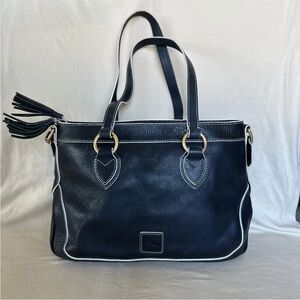 Dooney & Bourke dark Navy  Leather Tote with Tassel Accents